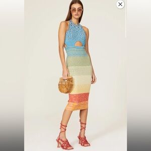Staud Edesia Rainbow Midi Dress